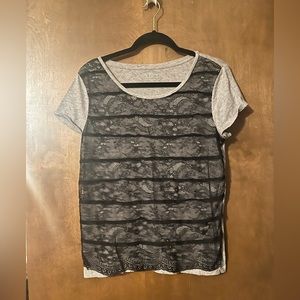 Loft tee w/ lace overlay